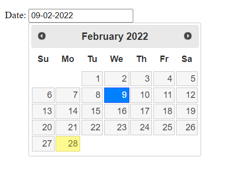 jQuery Date Picker with Format